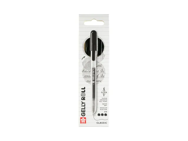 Stylo gel Sakura Gelly Roll Classic 08 rétractable set 3 couleurs noi