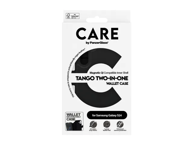 PanzerGlass CARE by Tango 2-in-1 Wallet Case w. Qi Compatible Sa