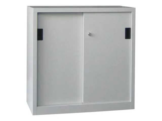 schuifdeurkast,HxBxD 1000x1000x600mm,RAL7035,front RAL7035