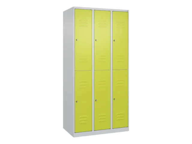 dubbeldekse locker,HxBxD 1850x900x500mm,3x2vak.,vak B 300mm,cil.-slot