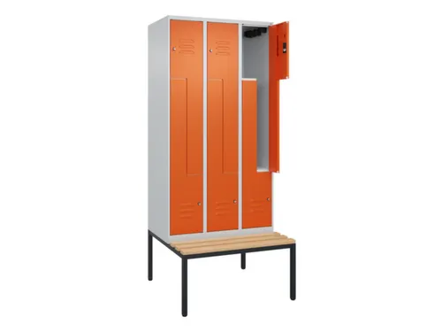Z-garderobekast,HxBxD 2120x900x815mm,6vak,vak B 300mm,cil.-slot