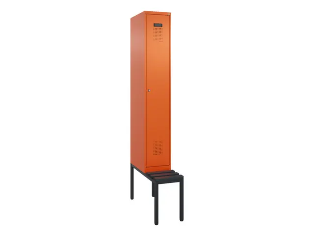 locker met bank,voor scheiding van kleding,HxBxD 2120x300x815mm,1vak
