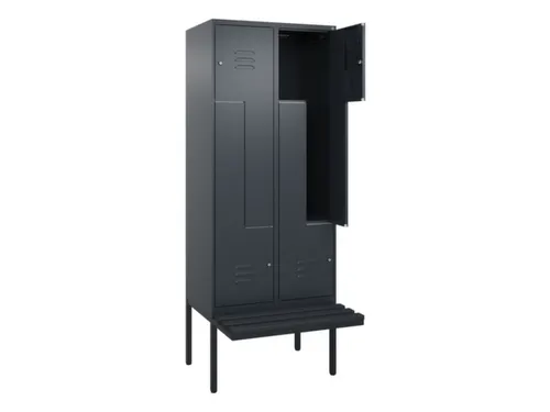 Z-garderobekast,HxBxD 2120x800x815mm,4vak,vak B 400mm,cil.-slot