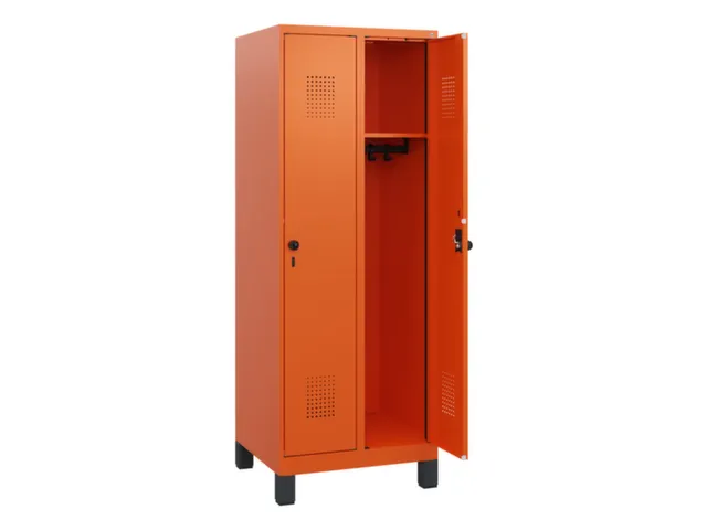 schoollocker,HxBxD 1630x600x500mm,2vak,vak B 300mm,draaigrendel,voeten
