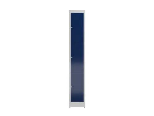 Lockerkast 1800x310x500mm 1x3 vakken cilinderslot, sokkel, RAL5010