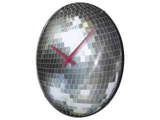 Stille wandklok - 35cm - Discobal - Koepelvormig glas - NeXtime "Disco - 4
