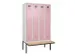 locker met bank,voor scheiding van kleding,HxBxD 2120x1200x815mm,4vak