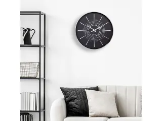 Stille wandklok - 40cm- Zwart - Metaal -NeXtime "Excentric" - 11
