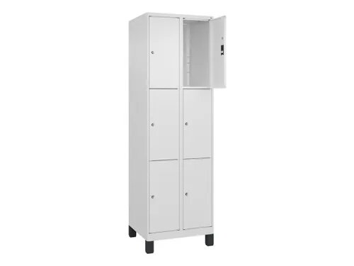 lockerkast,HxBxD 1950x600x500mm,2x3vakken,vak B 300mm,cil.-slot,voeten