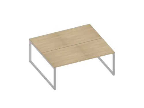 benchtafel,HxBxD 730x1800x1600mm,blad eiken,sledeframe aluminium