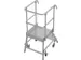 bordestrap,verrijdbaar,bordes H 0,75m,3treden,aluminium,4zwenkwielen