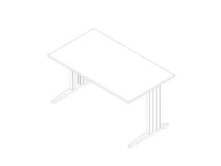 bureau,HxBxD 730x1400x800mm,blad wit,C-voet wit - 1