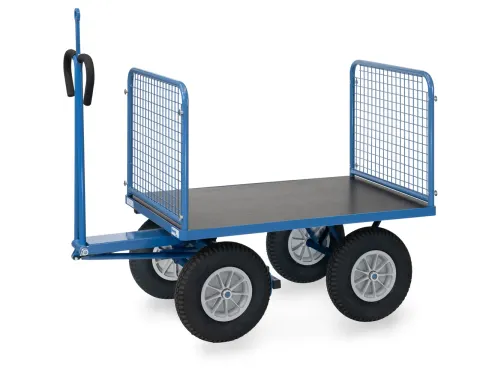 Handtrekwagen 6434PZ 750kg 1135x795mm draadgaas polyurethaan trekoog