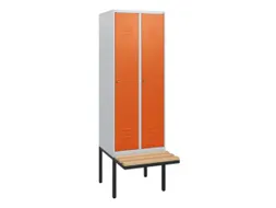 locker met bank,HxBxD 1950x600x815mm,2vak,vak B 300mm,cil.-slot