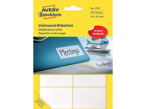 Avery Witte Etiketten Ft 54 X 35 Mm (B X H), 224 Stuks