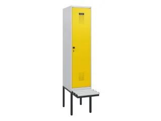 locker met bank,HxBxD 1950x400x815mm,1vak,vak B 400mm,draaigrendel - 2