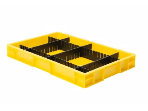 Euronorm-stapelbak 14.5l 75x600x400mm Wanden/bodem Gesloten Geel