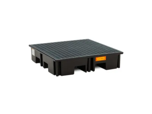 PE-opvangbak,v. 2x200l vat,opvangvol. 220l,HxBxD 360x1230x830mm