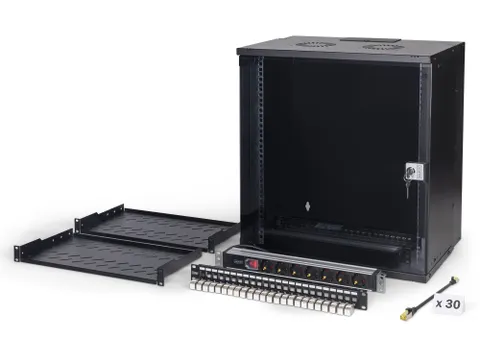 Digitus DN-49207-SET rack 12U Wandrek Serverkast Zwart