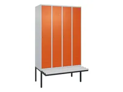 locker met bank,HxBxD 2120x1200x815mm,4vak,vak B 300mm,cil.-slot