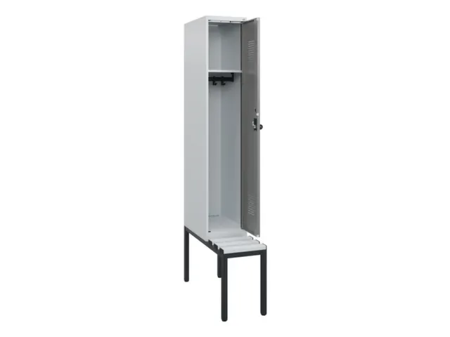 locker met bank,HxBxD 1950x300x815mm,1vak,vak B 300mm,draaigrendel