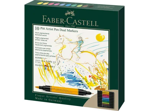 Tekenstift Faber-Castell Pitt Artist Pen duo marker etui a 10 stuks