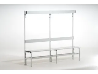 omkleedbank,HxLxD 1650x1500x375mm,alu. lijsten,frame RVS RAL7035 - 2