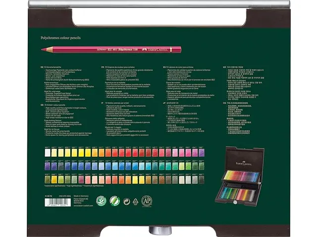 Kleurpotlood Faber Castell Polychromos houten koffer 72 stuks