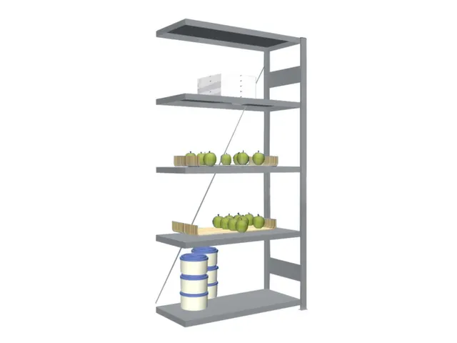Rvs Inhaakstelling Aanbouw 2000x1010x435mm 5legborden Vaklast 200kg