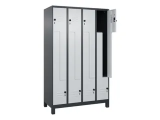 Z-garderobekast,HxBxD 1950x1200x500mm,vak B 150/300mm,draaigrendel - 2