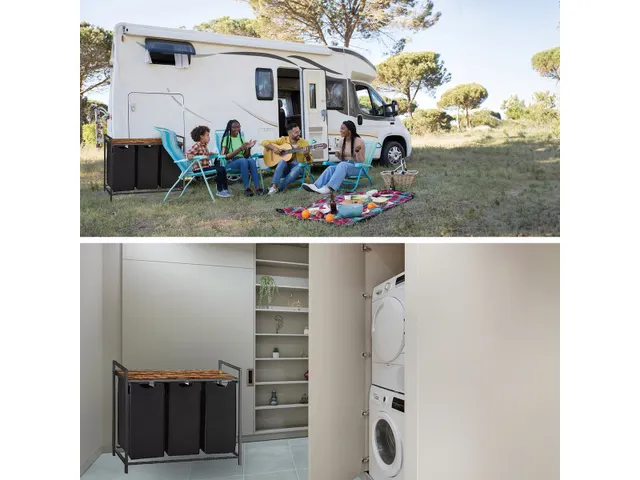 Wasmand 3 vakken Zwart LB300