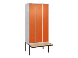 locker met bank,HxBxD 2120x900x815mm,3vak,vak B 300mm,cil.-slot