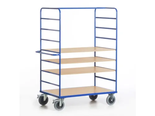 etagewagen,draagverm. 600kg,4etage(s),laadvl. LxB 1000x640mm,houtetage