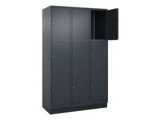 lockerkast,HxBxD 1950x1200x500mm,3x3vakken,vak B 400mm,cil.-slot - 1