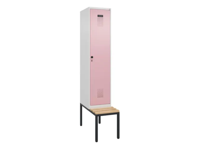 locker met bank,voor scheiding van kleding,HxBxD 2120x400x815mm,1vak