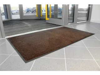 schoonloopmat,HxLxB 9x850x600mm,moeilijk ontvlambaar,nylon,zwart/bruin - 2