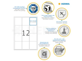 Herma 4266 Premium Adresetiketten A4 63,5x72mm Wit 1200 stuks - 3