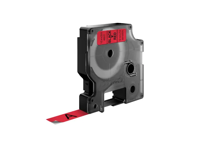 Labeltape Dymo 45017 D1 720570 12mmx7m zwart op rood