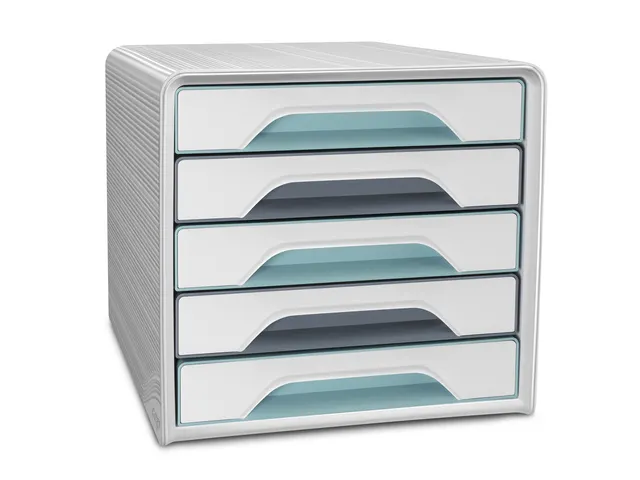 Ladekast CEP Smoove 5 lades geschakeerd blauw/grijs