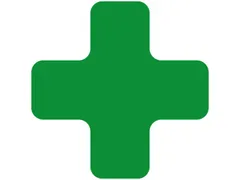 plaksymbool,plus,markering HxB 150x150mm,PVC,groen