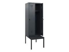 locker met bank,HxBxD 1950x600x815mm,2vak,vak B 300mm,draaigrendel