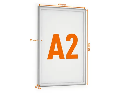 Kliklijst aluminium Outdoor A2 metaal zilver