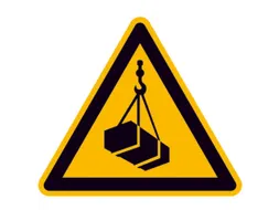 waarschuwingsbord,v. binnen/buiten,Waarschuwing voor hangende last,PVC