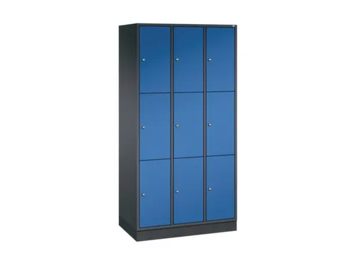 lockerkast,HxBxD 1950x920x500mm,3x3vakken,cil.-slot,sokkel