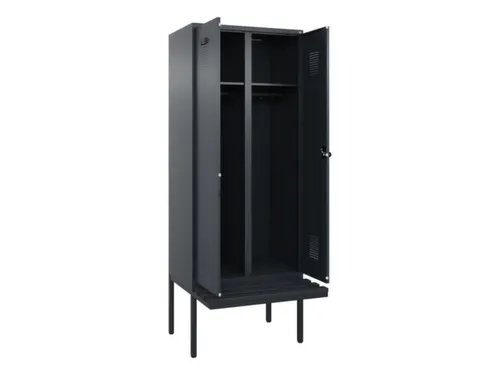 locker met bank,voor scheiding van kleding,HxBxD 2120x800x815mm,2vak