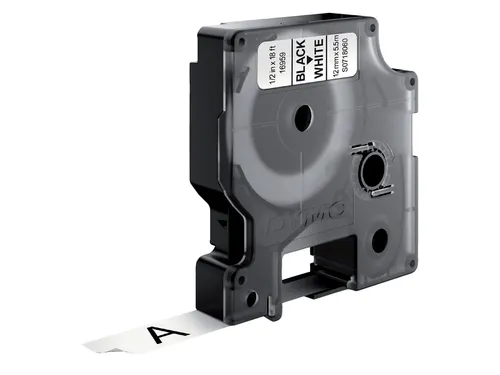 Labeltape Dymo 16959 D1 S718060 12mmx5.5m poly zwart op wit