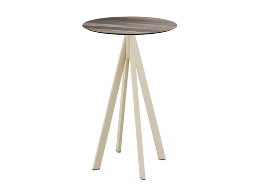 statafel,HxØ 1090x700mm,rond,4voeten zandkleuren