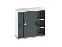 werkplaatskast 1000x1050x550mm 2xStalen bodem RAL7035 front RAL7016