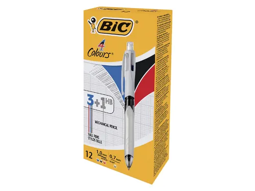 Balpen Bic 3kleuren met vulpotlood HB 0.7mm medium wit