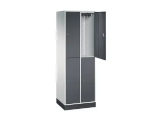 Dubbeldekse garderobekast,HxBxD 1950x620x500mm,2x2vak.,vak B 260mm - 1